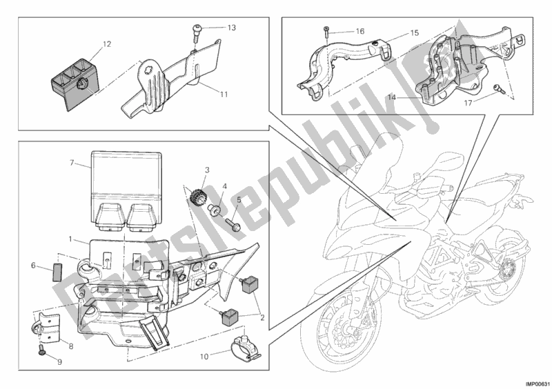 All parts for the Engine Control Unit of the Ducati Multistrada 1200 USA 2010